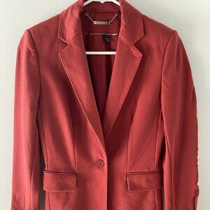 Burnt Orange WHBM Jacket with Rose Gold Details